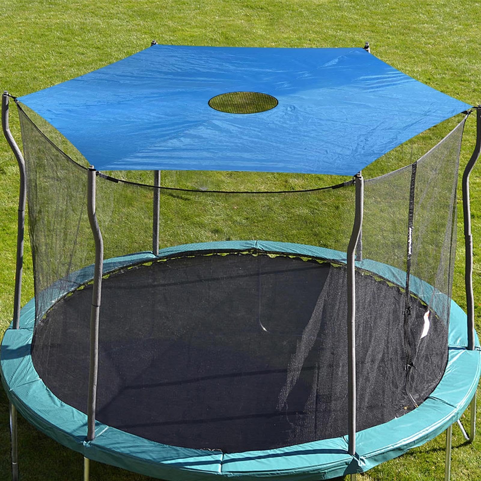 Trampoline Sun Shade Cover, 8ft 10ft 12ft 14ft 16ft Sun-Protection Trampolines Canopy, Anti-UV Trampoline Tops Cover Accessories