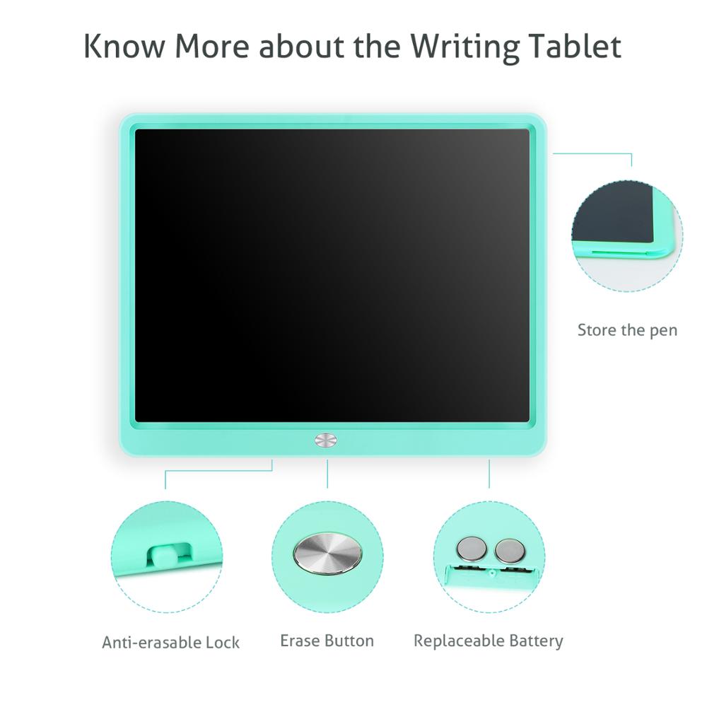 LCD Writing Board 15 Inch Colorful Electronic Drawing Graphic Board Digital Tablet Handwriting Erasable Pad for Kids