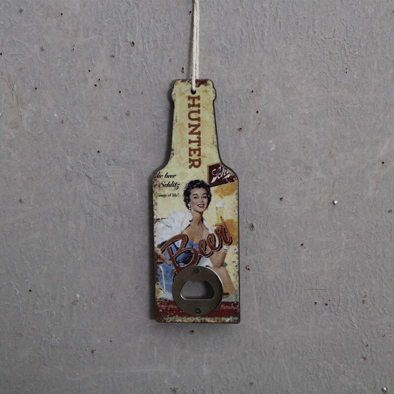 20/40cm Wooden Opener Wall Mounted Bottle Opener Beer Shape Wall Hanging Beer Opener Candy Bar Kitchen Tool: A-1