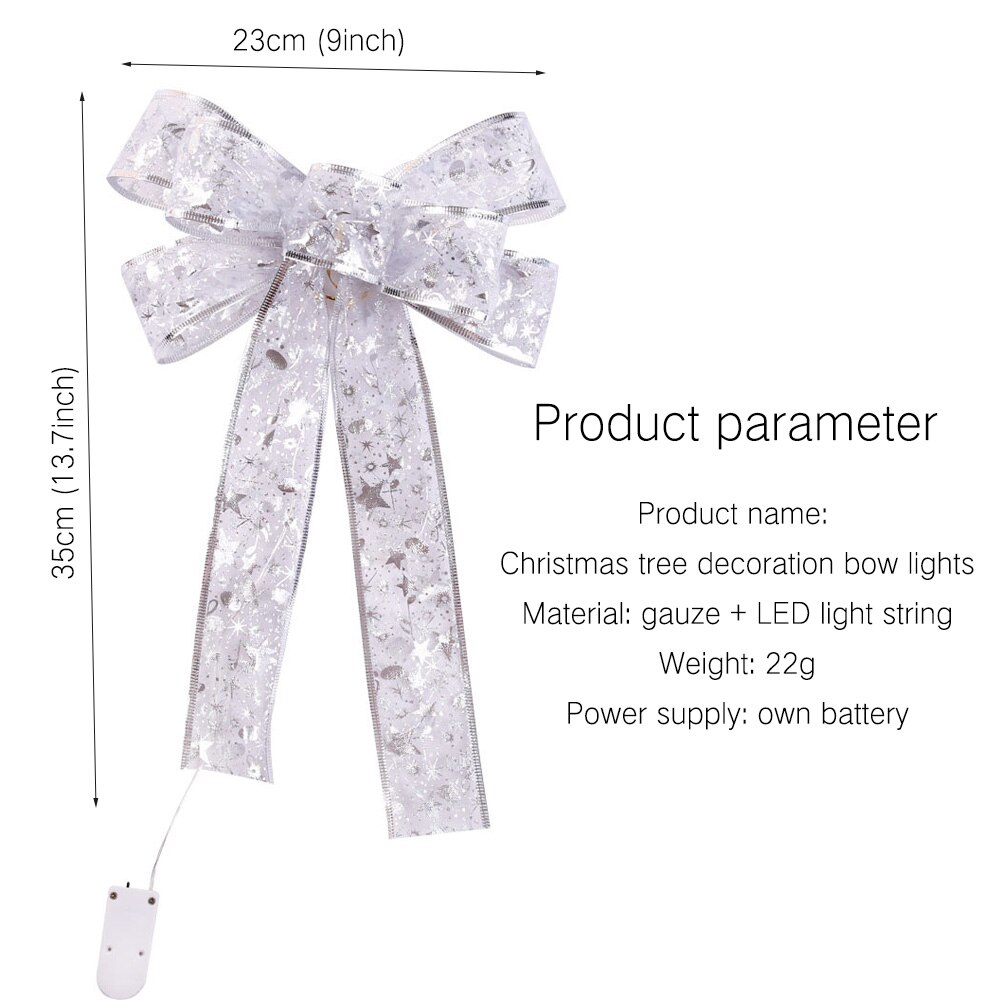 Linten strikken led kerstboomversieringen voor het toevoegen van een festivalsfeer kerstboomlint flessen decoratie verlichting