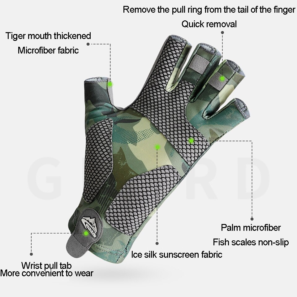 Lopen Vis Professionele Vissen Handschoenen Half Vinger Ijs Zijde Zonnebrandcrème Quick-Release Palm Anti-Slip Cut-Proof outdoor Handschoenen