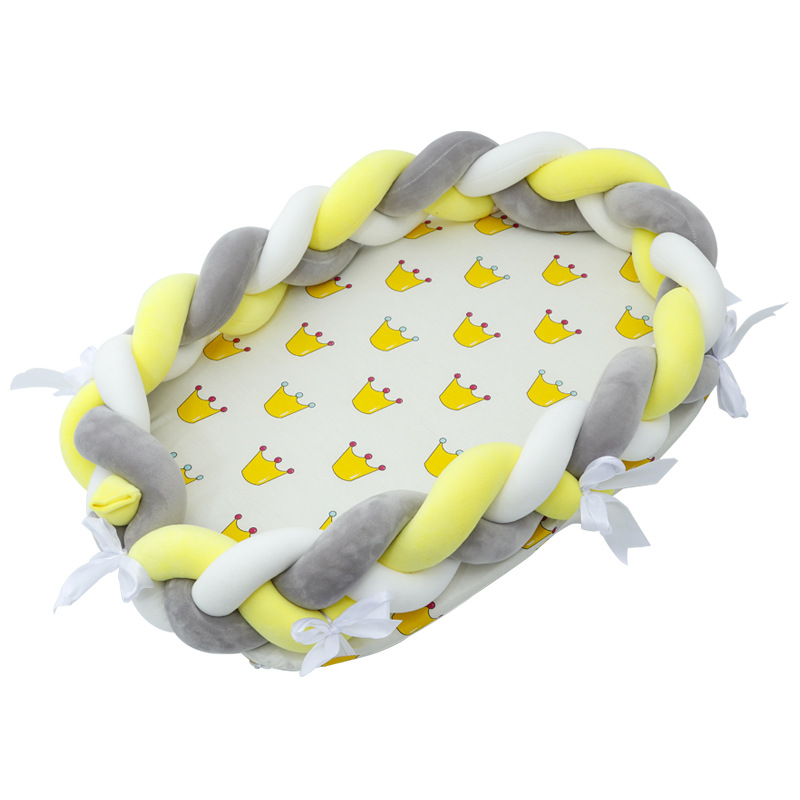 Portable bébé Bionic lit enfant en bas âge coton berceau bébé couffin pare-chocs pliable dormeur bébé pour -né voyage lit pare-chocs: Yellow