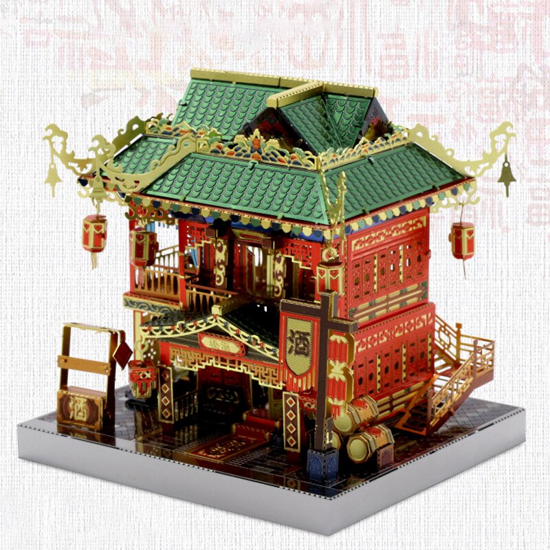 Diy Doll House Zhonghua Street Series Metal Mosaic Chinese Architectural Model Jingwumen Silk And Satin Shop