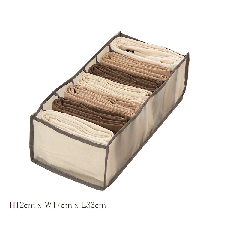 Kleding Organizer Broek Opslag Boxs Lade Divider Wasbare Dressing Organizer Voor Kleding Jeans Sokken Bra Leggings: 7grid Leggings gray