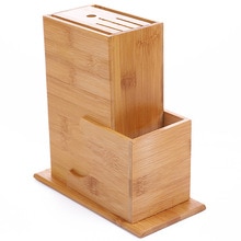 Wood Knife Holder Bamboo Knife Block Stand Knives Storage Rack Shelf Scissors Organizer Storage Box Kitchen Accessories Tool: Default Title