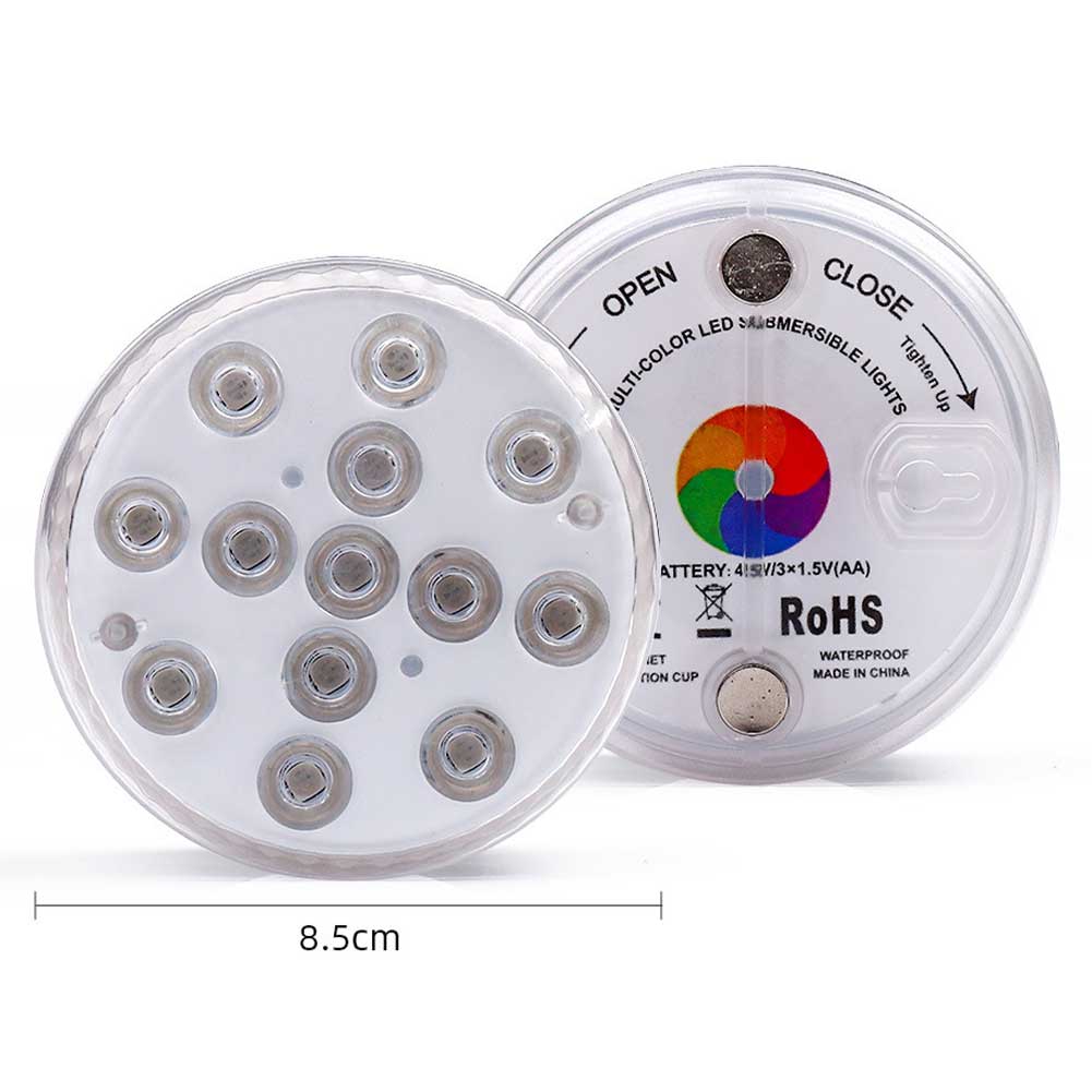 Farbwechsel LED Schwimmbad Licht Hochzeit IP66 Wasserdichte Teich Dekoration Party Fernbedienung Tauch Batterie Betrieben Magneten