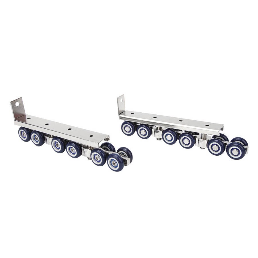1 Pair 12 Wheels Sliding Door Rollers Hanging Wheels Silent Rail Wheel Load 75kg