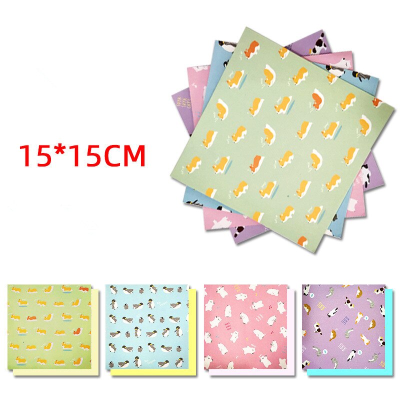 80 Stks/set Vierkante Origami Papier Bloemen Bloesem Patroon Enkelzijdige Handgemaakte Decor Gevouwen Plakboek Craft Diy Kids Volwassenen: Bruin