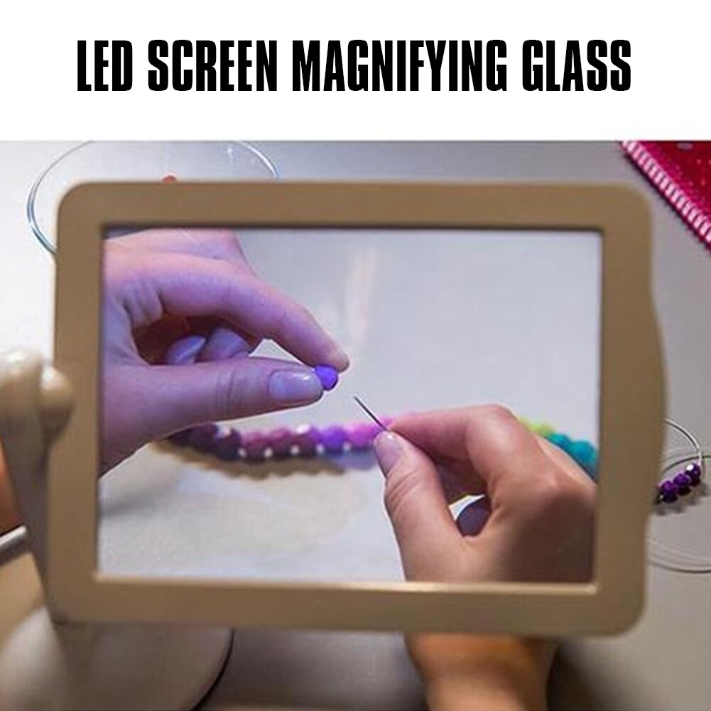 PPYY -Brighter LED Screen Magnifier Reading Viewer Hands-Free Magnifying Glass
