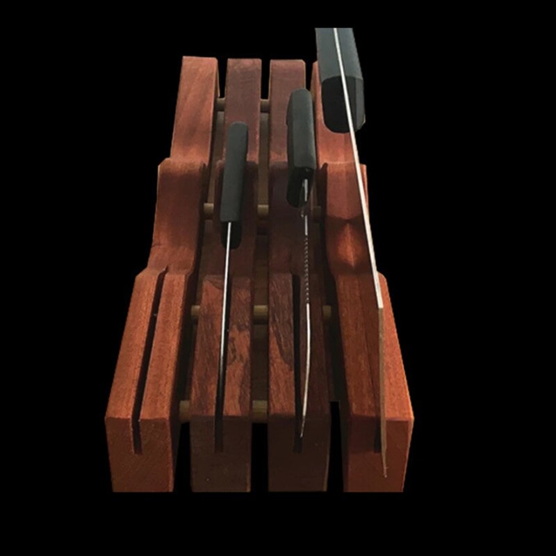 Ebony Knife Block Holder In-Drawer Knife Drawer Organizer Wooden Butcher Knife Storage Holder Rack Home and Chefs Kitchen Tool