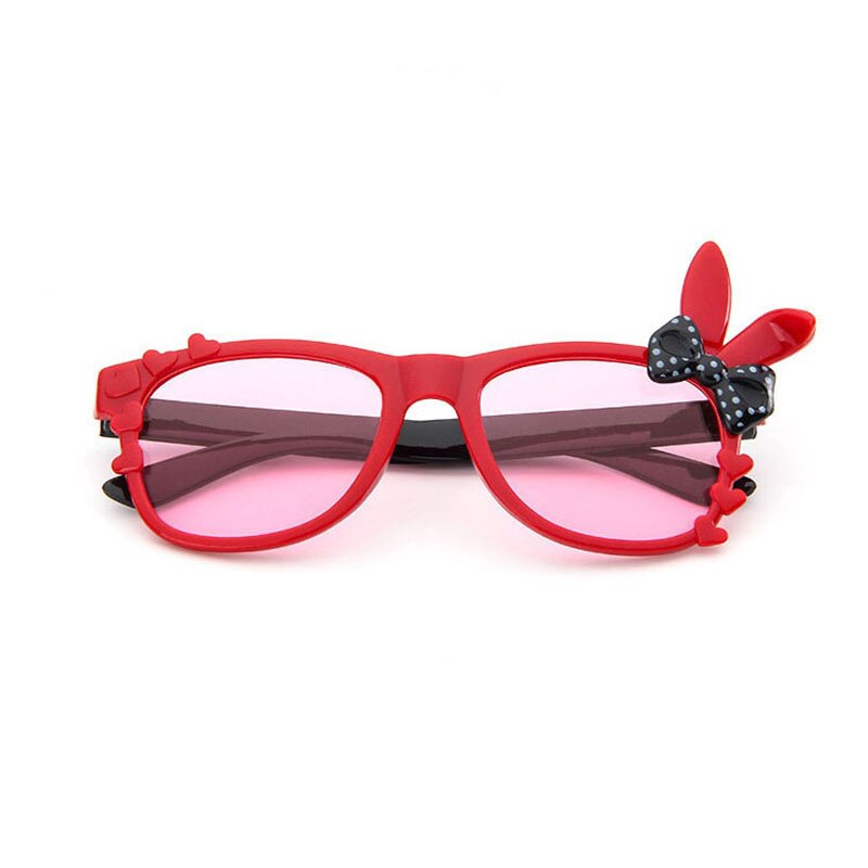 Gafas de sol con orejas de conejo para niños y niñas, anteojos de sol bonitos para niños de 2 a 8 años: Rojo