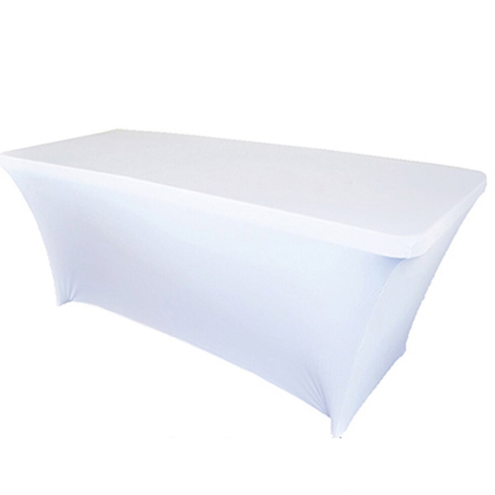 Stretch Rechthoek Tafelkleed Spandex Tafelkleed Wedding Party Tafel Dekken Hotel Home Decor: white / 6FT(183x76x76cm)