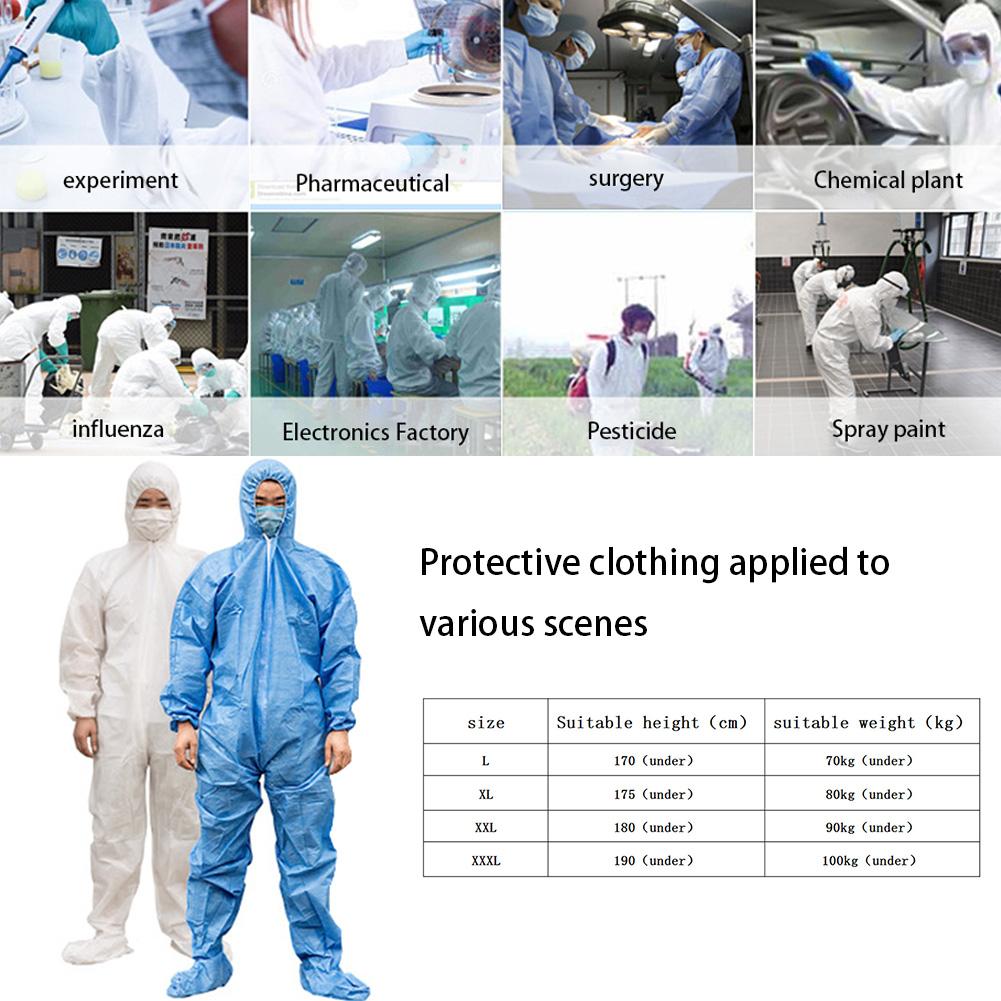 Industrial White Coverall Hazmat Suit Protection Protective Disposable Anti-Dust Clothing Anti Bee Clothing