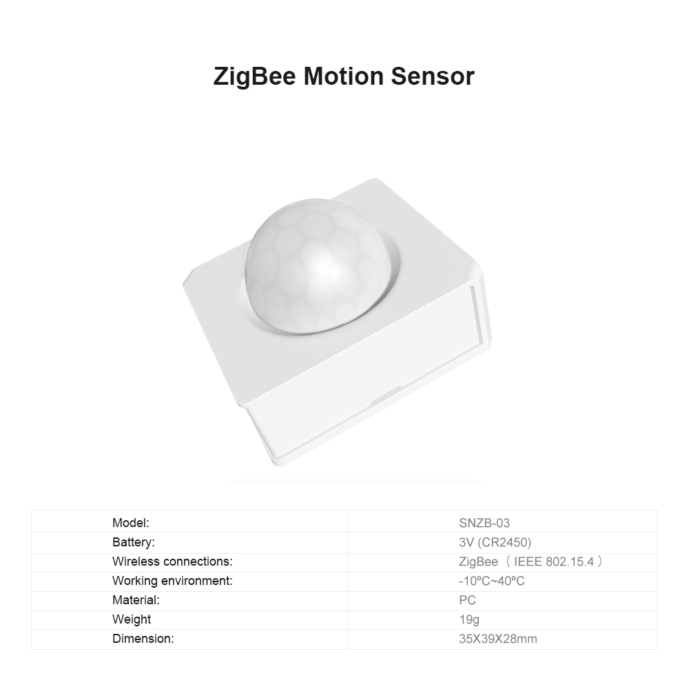 SONOFF SNZB 03 Zigbee Motion Sensor PIR Human Body Sensor, Support SONOFF Zigbee Bridge ZBBridge, Home Assistant via Zigbee2mqtt