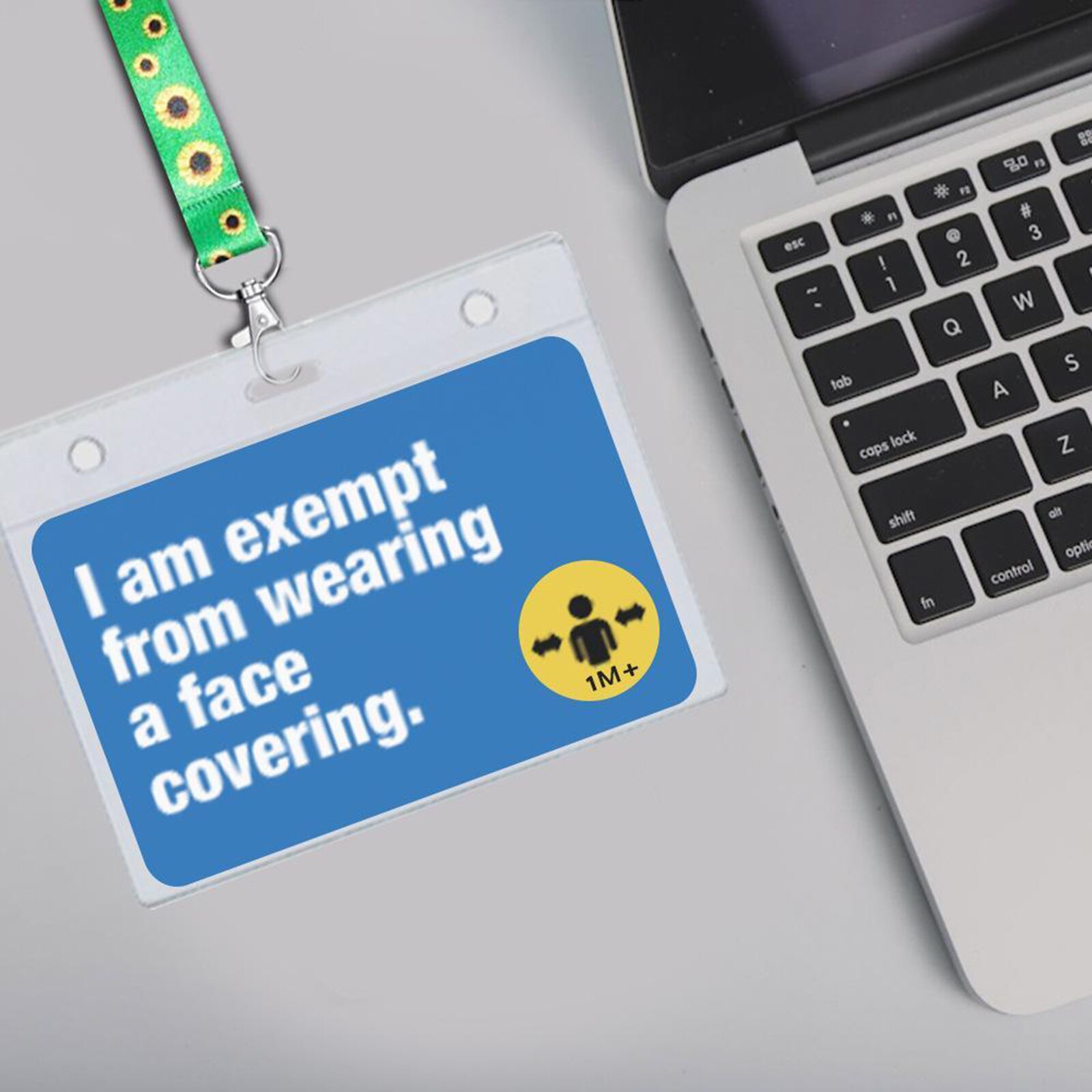 Travel ID Card Face Mask Exempt Exemption Card Holder W/ Lanyard