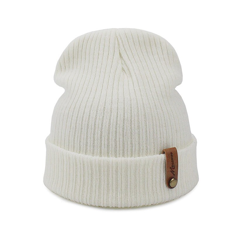 Frauen Männer Häkeln Mütze Hütte Weiche Warme Kappe Herbst Winter Weibliche unisex Erwachsene Gestrickte Einfarbig Grün Schwarz lässig Skullies Hütte: Weiß