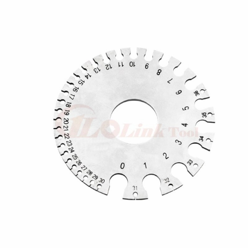 0-36 Round AWG SWG Wire Gauge Thickness Ruler Gauge Diameter Stainless Steel Measurer Tool: Round