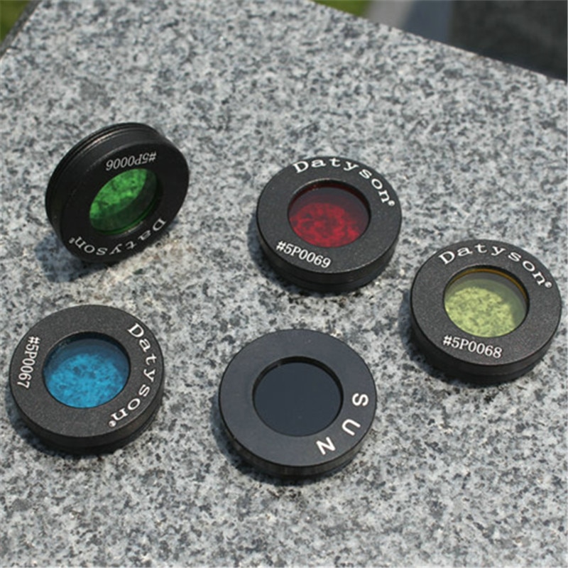 Datyson 0.965 pulgadas negro rojo amarillo verde azul astronómico telescopio accesorios SOL/luna/nebulosa filtro 5P0057 +