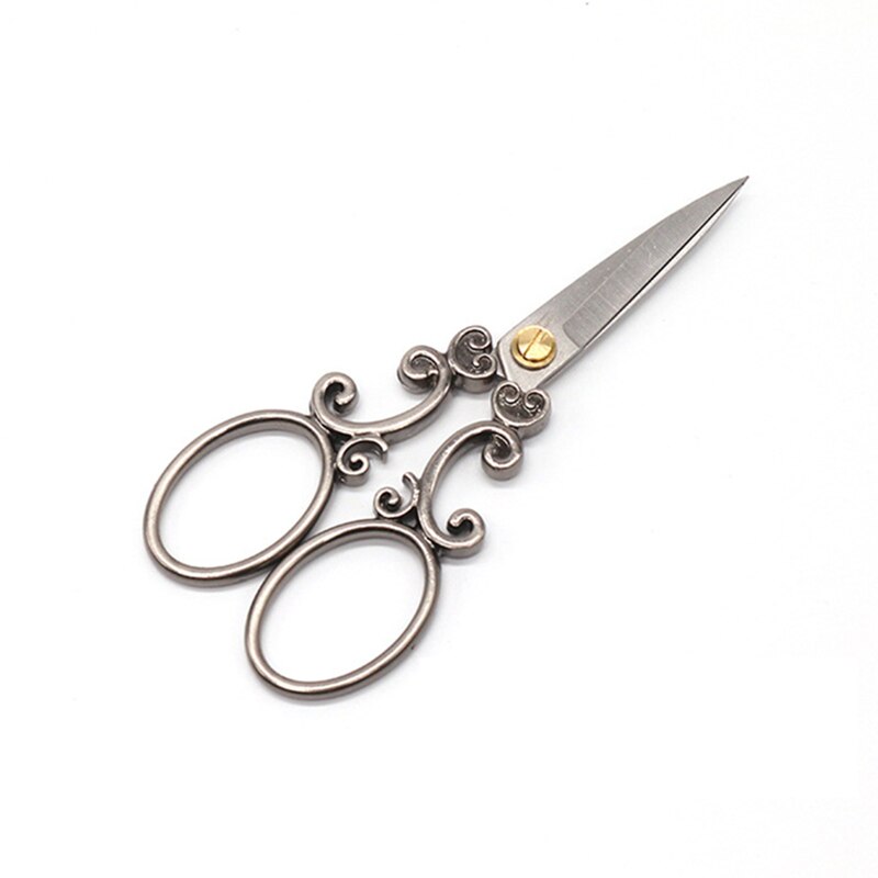 Zakka Retro Schaar Antieke Cutter Snijden Borduren Kruissteek Vintage Schaar Naaien Tool Rvs Ambachtelijke Shears: Black Brown