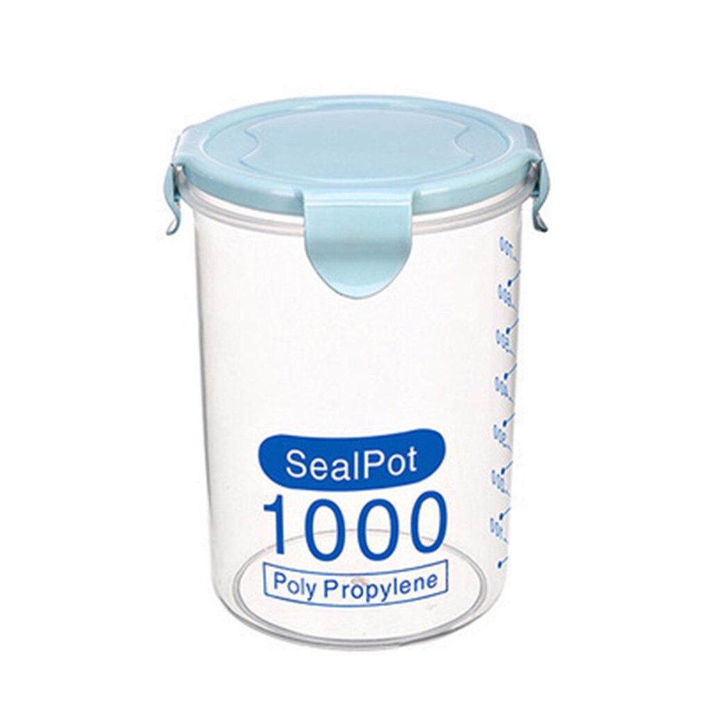 Fenkicyen Buckle PP Sealed Food Container Transparent Cereal Round Storage Jar Holders Kitchen Clear Seasoning Containers: NO.9