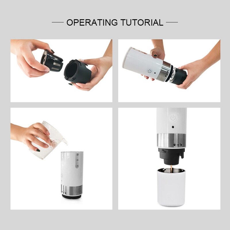 Outdoor Car Kcup Capsule Coffee Grinder Portable Electric Coffee Milling Coffee Bean Grinding Stainless Steel Cup
