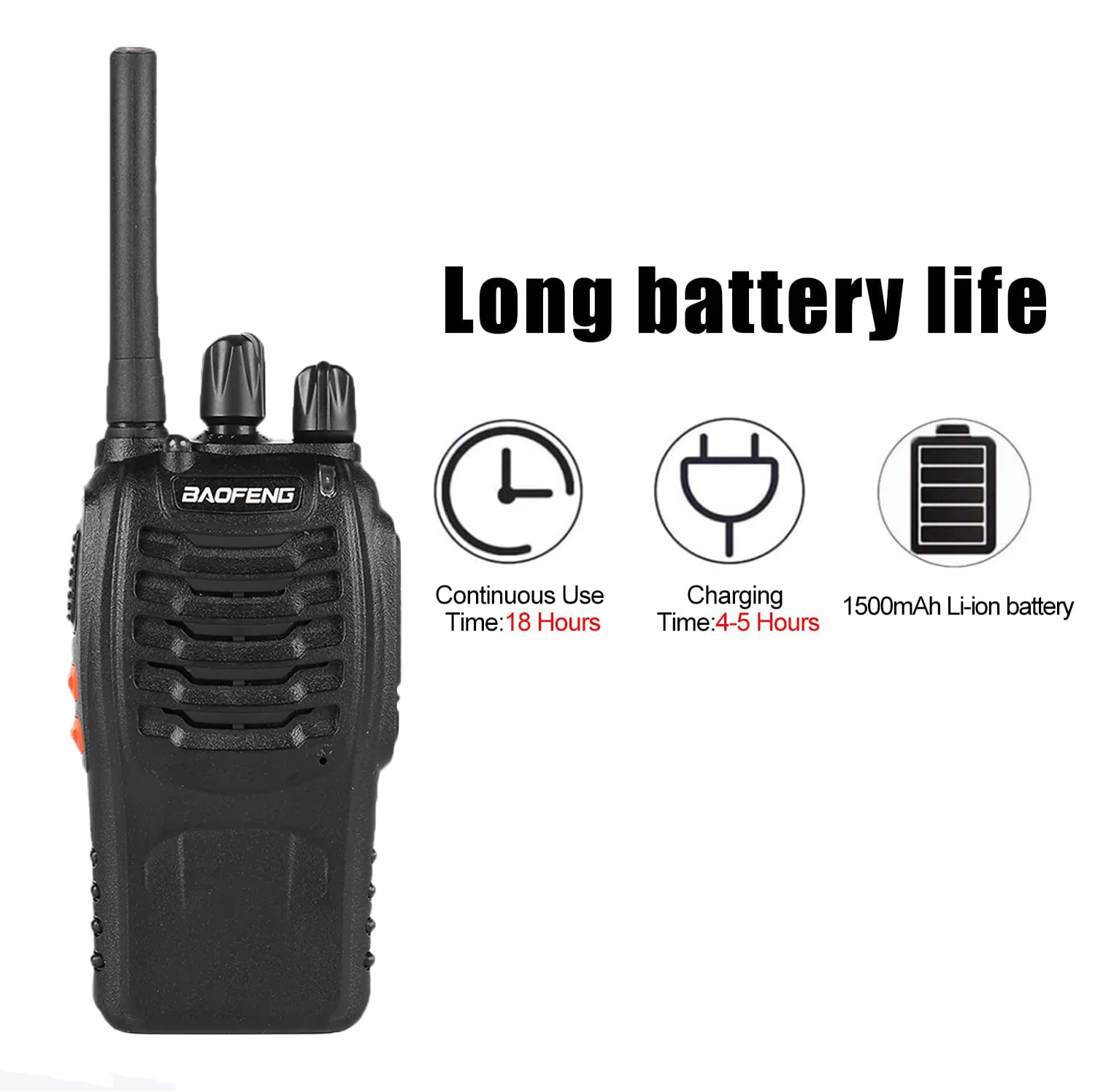 Baofeng 2PCS Amateur Handheld Two Way Radio TH-888S PMR Tragbare Walkie Talkies für Erwachsene Wandern Radfahren Camping