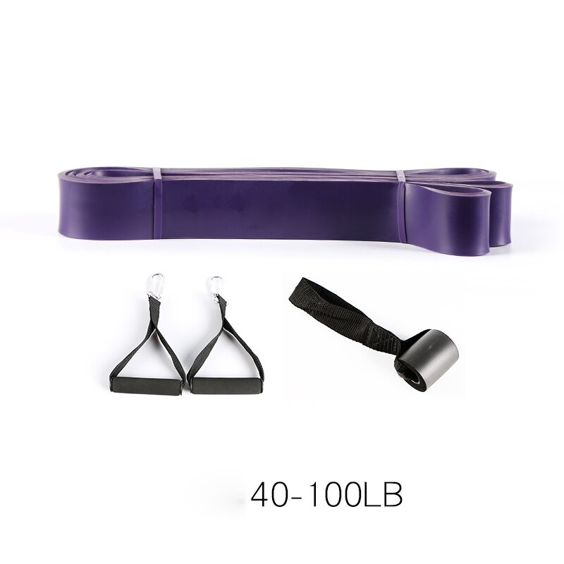 Resistance Bands 208cm 41&quot; Fitness Rubber Pull Up Crossfit Power Latex Expander Hanging Yoga Loop Band with Door Latch Handle: Purple