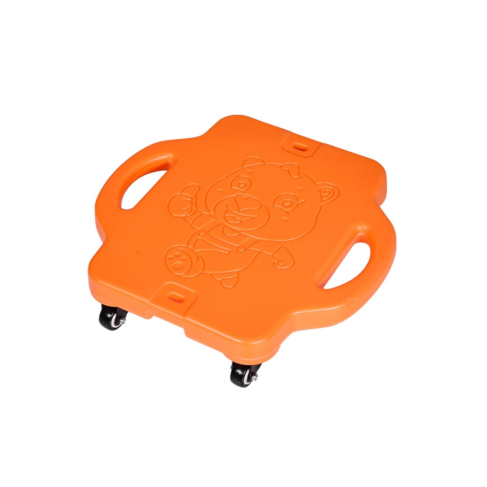 Kids Plastic Vier Wiel Scooter Board Met Handgrepen Scooter Board Met Wielen Balans Auto Scooter Outdoor Oefening: Orange