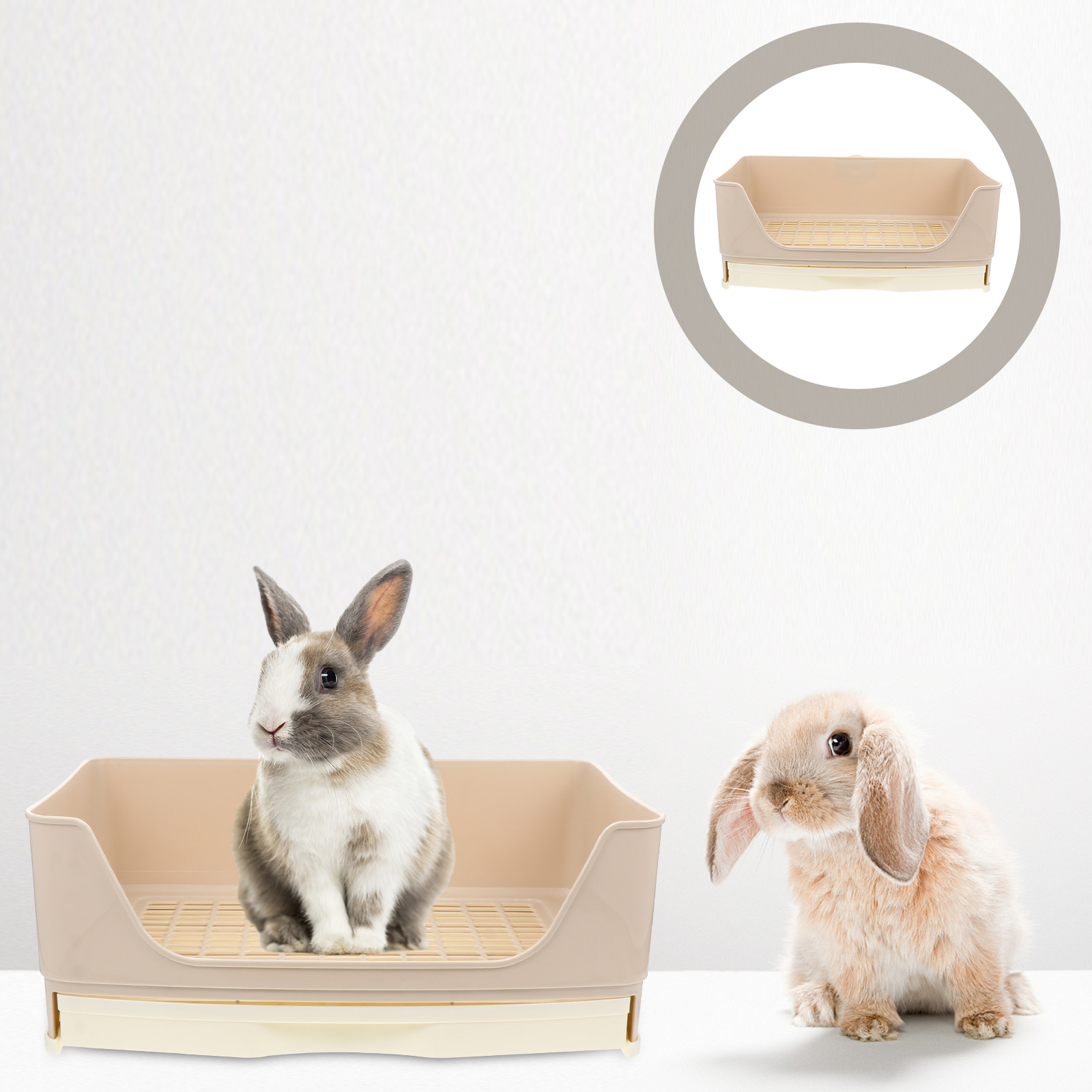 40X29X16Cm inodoro de conejo gran espacio entrenador orinal cajón para mascotas caja de arena ropa de cama productos para mascotas conejillo de indias seguro portátil fácil: Default Title