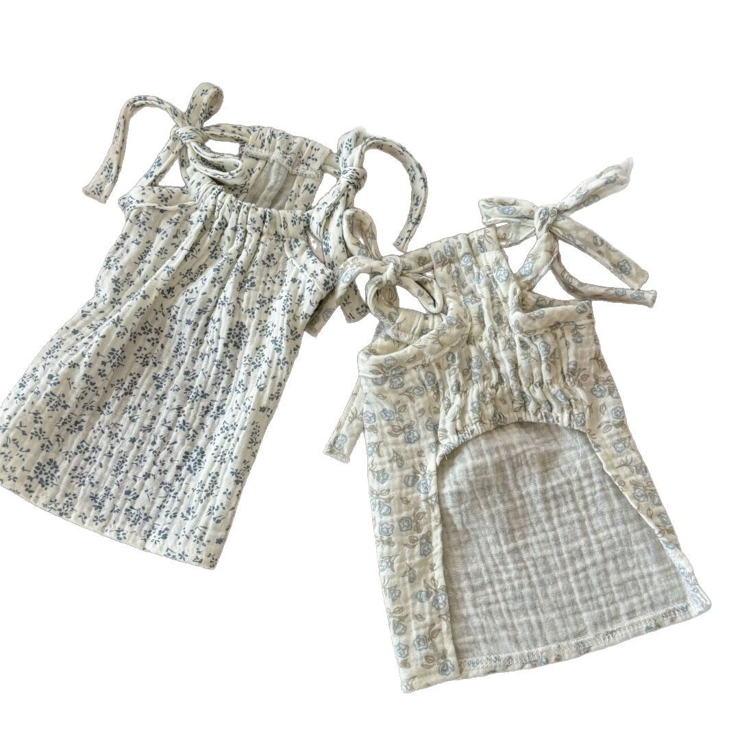 Gilet respirant pour animaux de compagnie, pyjama Camisole, robe à cordon de serrage, vêtements pour petits chiens, chat, printemps et été, vêtements pour chiots pour petits chiens