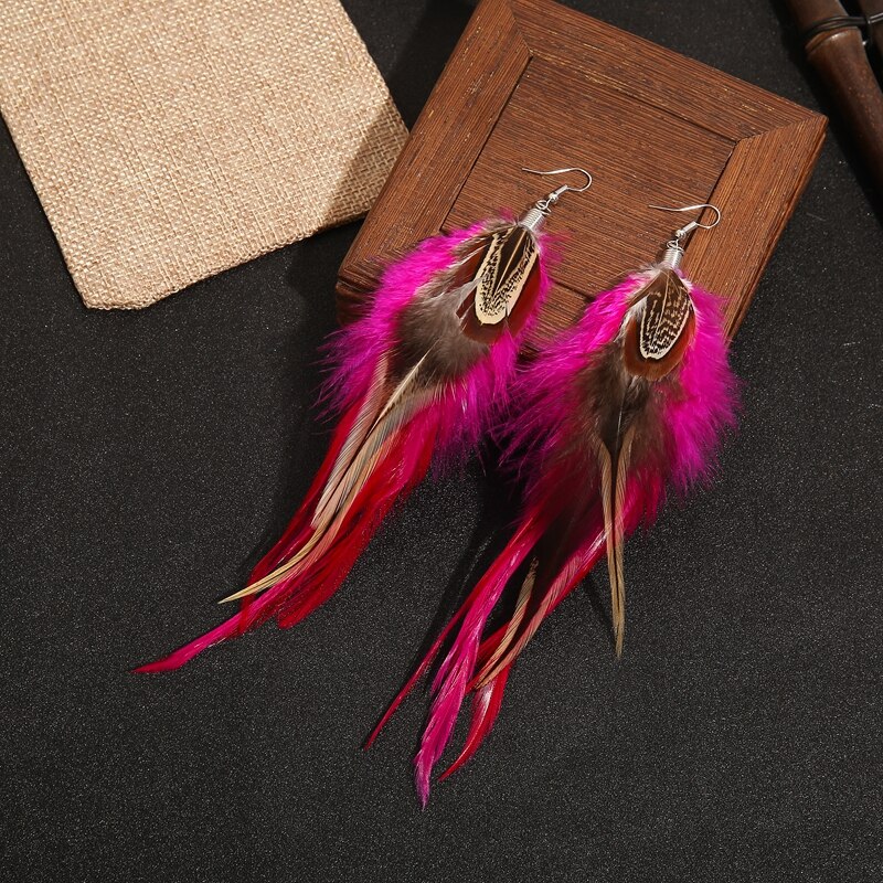 Tassel Pendant Earrings Women's Jewelry Wedding Jewelry，Christmas ，Wedding ，feather earringsboho earringstassel earring: YU14
