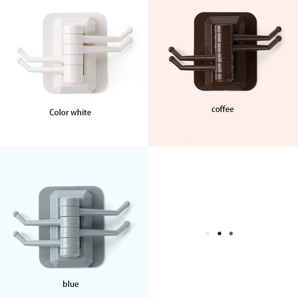 Multi-purpose paste rotary hook Seamless Adhesive Hook Wall Hooks Hanger Bathroom wall rack free punching without trace hook