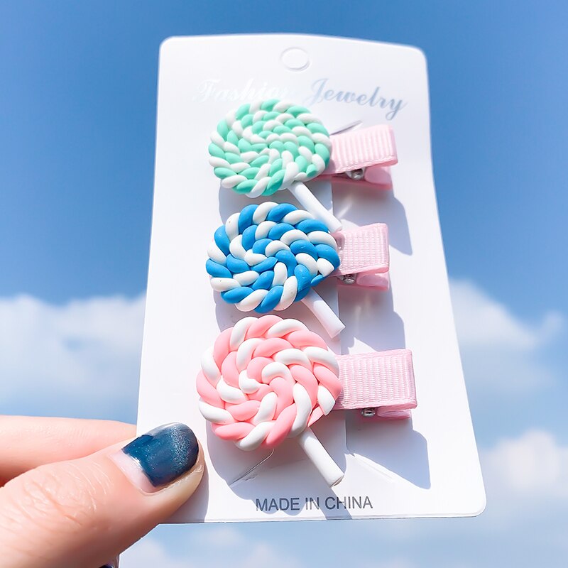 [Xwen]Korean Candy Color Edge Clip Rainbow Hairwear Lollipop Bangs Cute Girl Kids Hairpin Simple Hair Accessories OH1337: 20