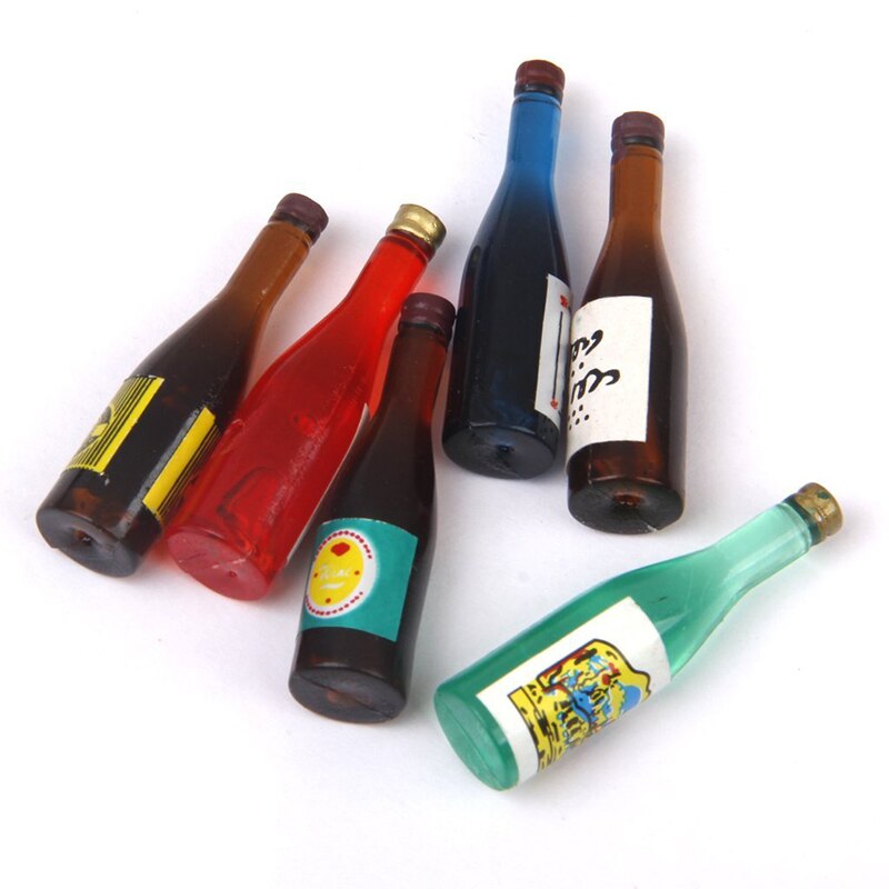 1:12 miniatur Puppe Haus Flaschen Wein 6 Stück spiel