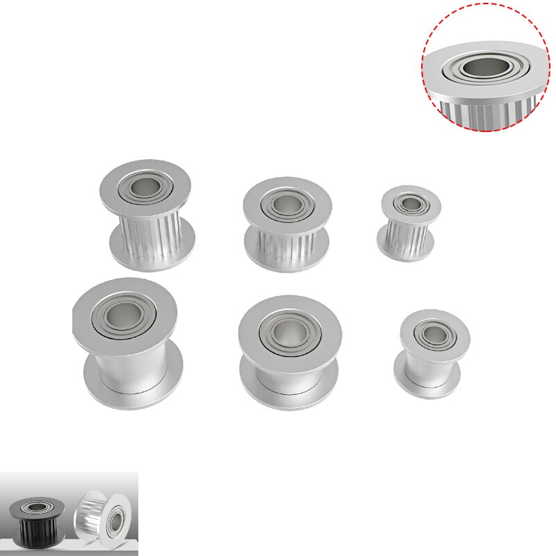 MEGA 20PCS GT2 Idler Pulley 20 Teeth 16 Teeth Bore 3mm 5mm with bearings 3D Printer Parts for 2GT Timing Belt Width 6mm 10mm