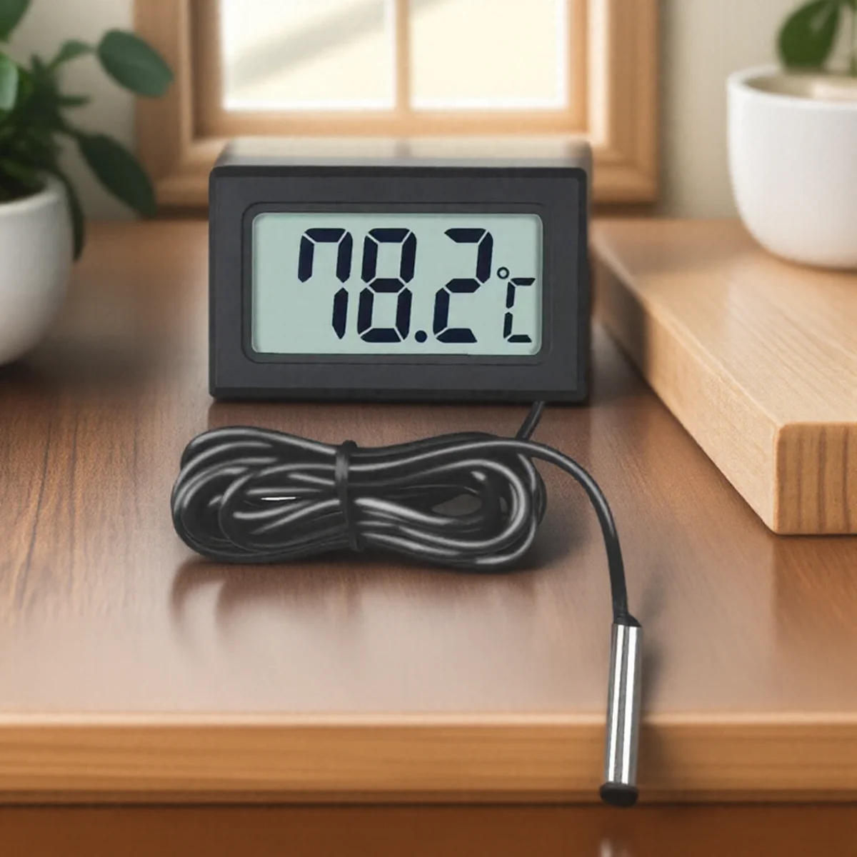 Termómetro Digital electrónico integrado, medidor de temperatura electrónico Digital para refrigerador, medidor de temperatura del agua con sonda