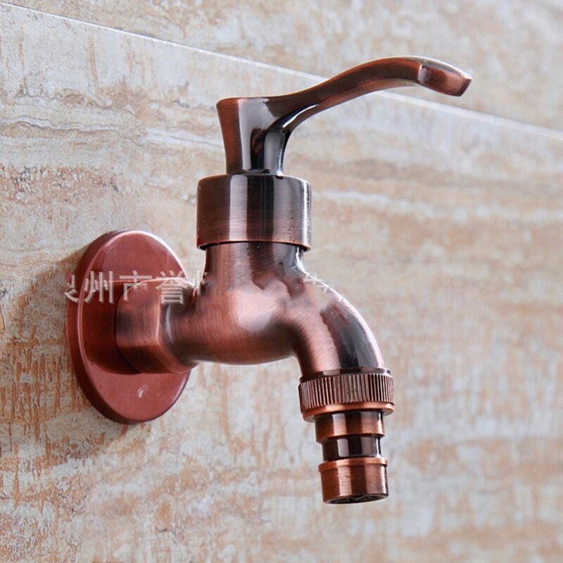 Antieke Gesneden Muur Mount Zinklegering Antiek Brons Bibcock Waterbesparende Decoratieve Outdoor Tuin Mop Kranen Torneira Parede: A