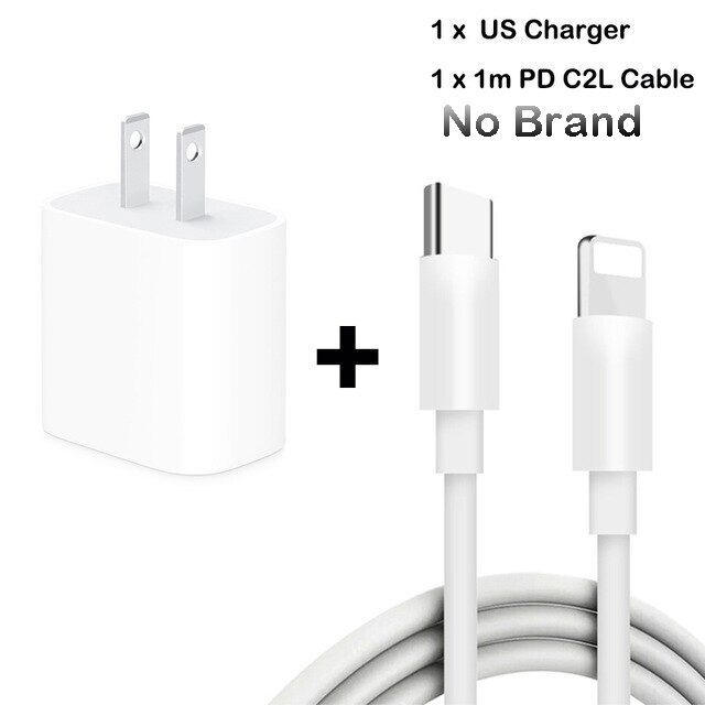 Original Apple 18W Power Adapter Ladegerät USB-C zu Blitz Kabel US EU Stecker Smart Telefon Schnelle Ladegerät für iPad iPhone 8/X/11 pro: US and cable 1M