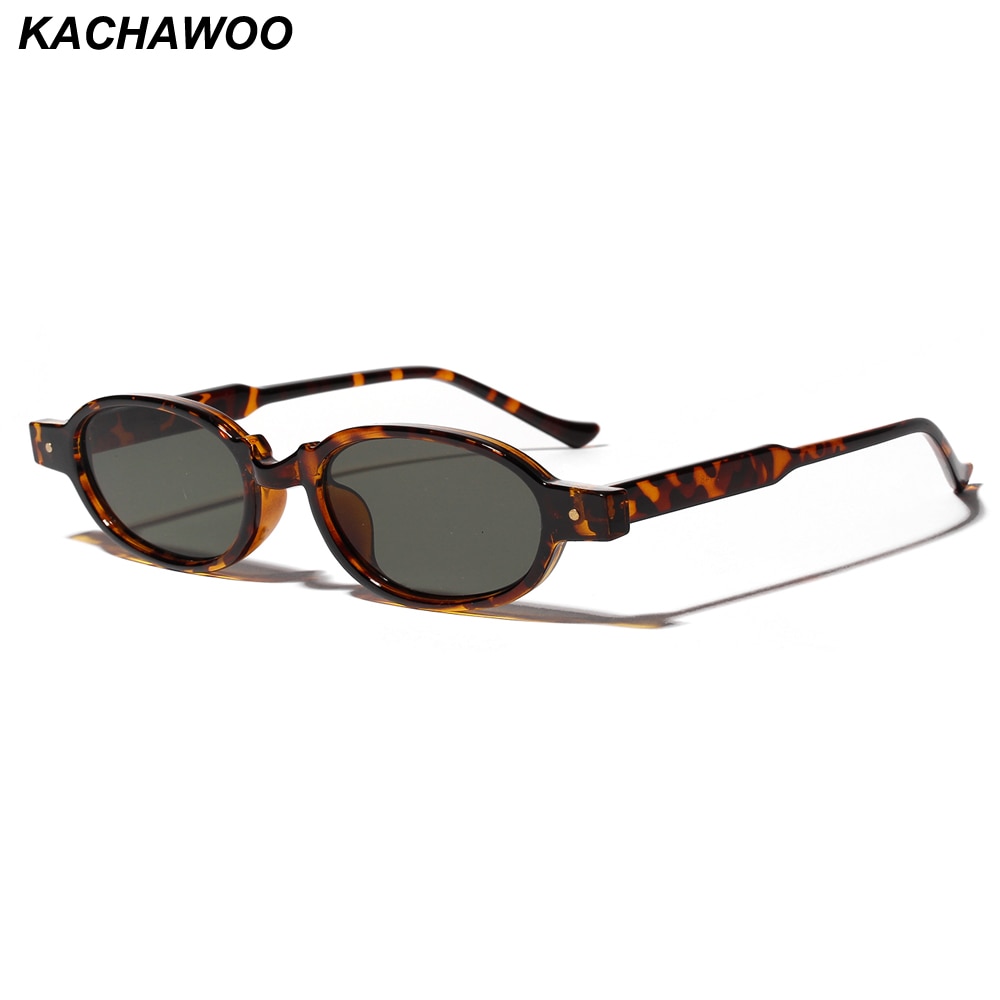 Kachawoo Ovale Zonnebril Vrouwen Luipaard Kleine Frame Zwarte Retro Zonnebril Voor Mannen Mode Accessoires