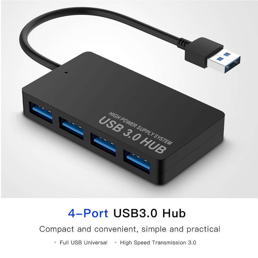 Ultradunne 4-- poorts usb 3.0- hub met hoge snelheidsindicatorlampje usb-hub voor laptopcomputer met meerdere apparaten