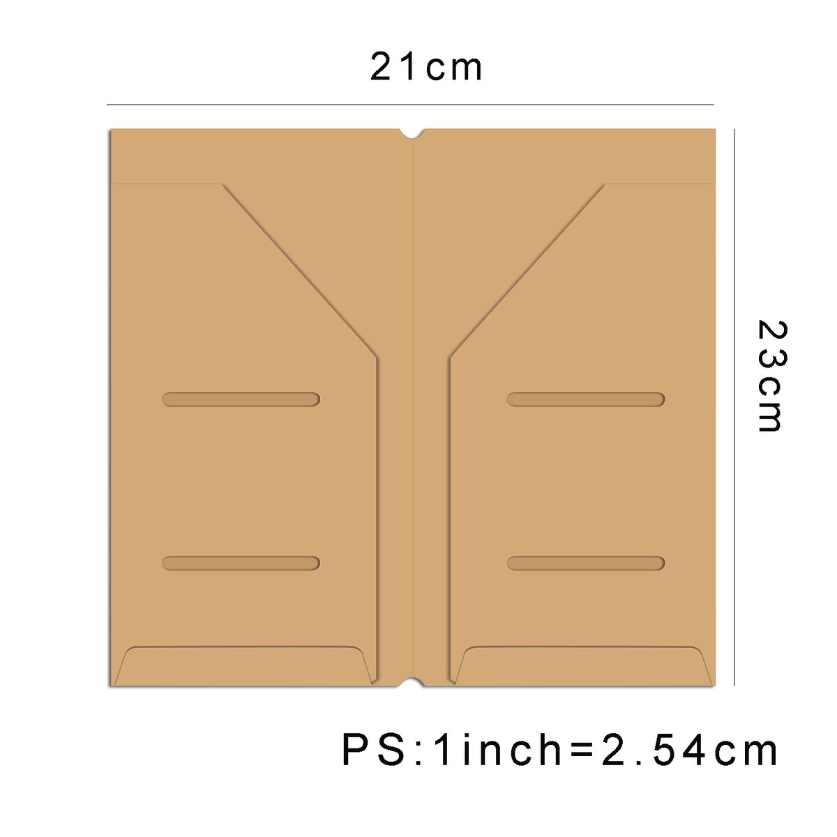 Kraft Paper File Holder Travel Journal Notebook Planner Accessories Regular Passport size Card Holder Pocket Storage Stationery: Standard 210x230mm