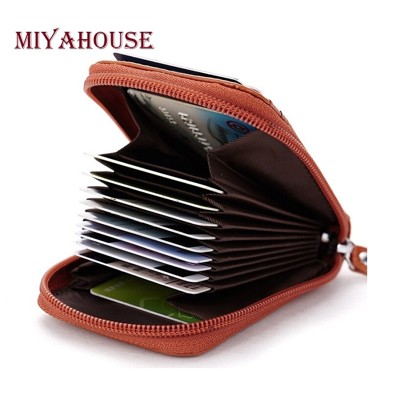 Miyahouse Lederen Kaarthouder Portefeuilles Voor Vrouwelijke Unisex Credit Card Houders Kussen Card Purse