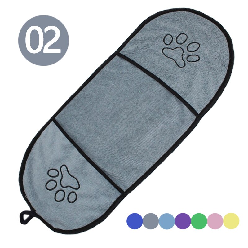 Toalla de baño de microfibra para perro, toalla de secado ultraabsorbente para cachorros y gatos pequeños, manta con bolsillo, bata de baño para perros grandes: grey