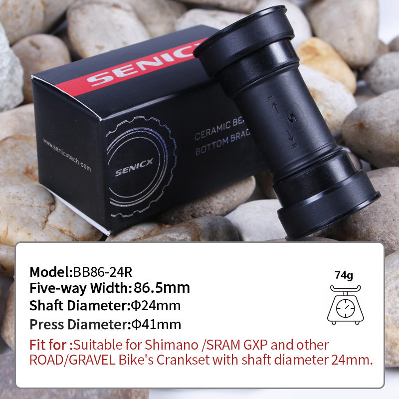 SENICX BB86 Racefiets Trapas Fit voor 24/28.99mm Crankstel As keramische/stalen Lagers voor Fiets Centrale Beweging: Rood