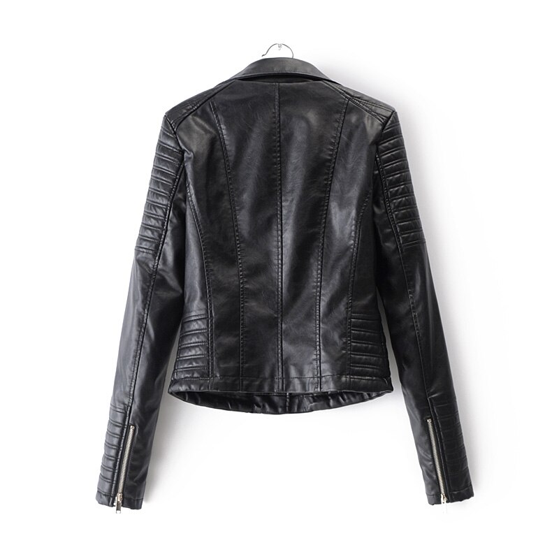 Fitaylor-chaquetas de piel sintética para mujer, ropa de calle para mujer, abrigo negro de manga larga, con cremallera para motorista, prendas de vestir