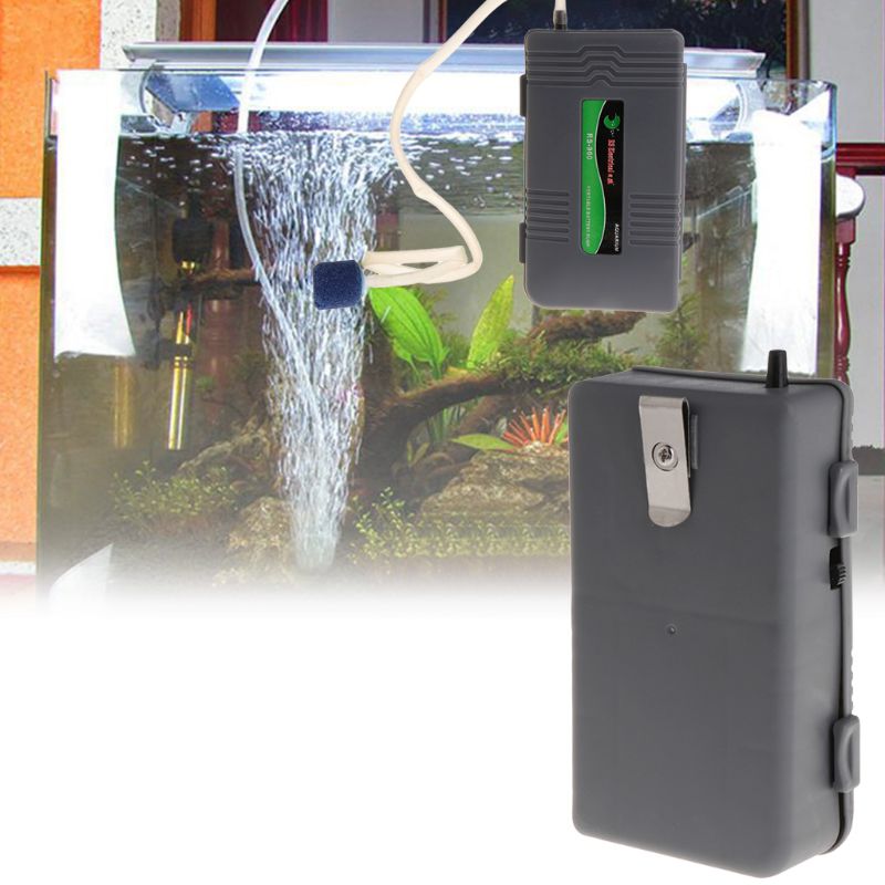 Luftpump bärbar akvarium akvarium batteridriven syrgasluftare med sten  h7ed
