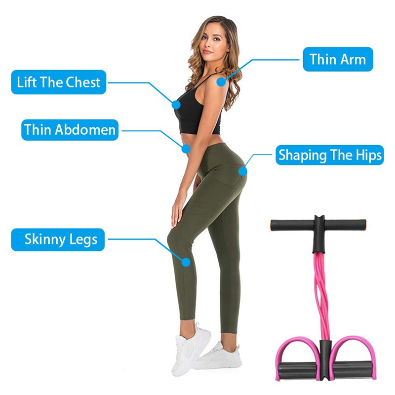 Pedal Widerstand Band 6 Rohr Elastische Yoga Pedal Abzieher Widerstand Band für Bauch Taille ArmLegStretching Situp Ausbildung