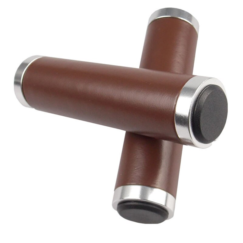 Cubierta de agarre de bicicleta Retro, accesorio de engranaje fijo para manillar de bicicleta de montaña, Vintage, PU, cómodo, hecho a mano, 130/137mm: 130mmA