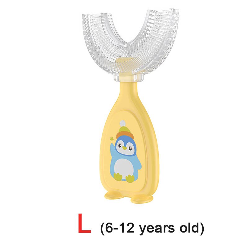 Spazzolino da denti per neonato spazzolino da denti per bambini denti per bambini cura orale spazzola per pulizia denti in Silicone morbido articoli per bambini regalo per bambini sd: yellow L