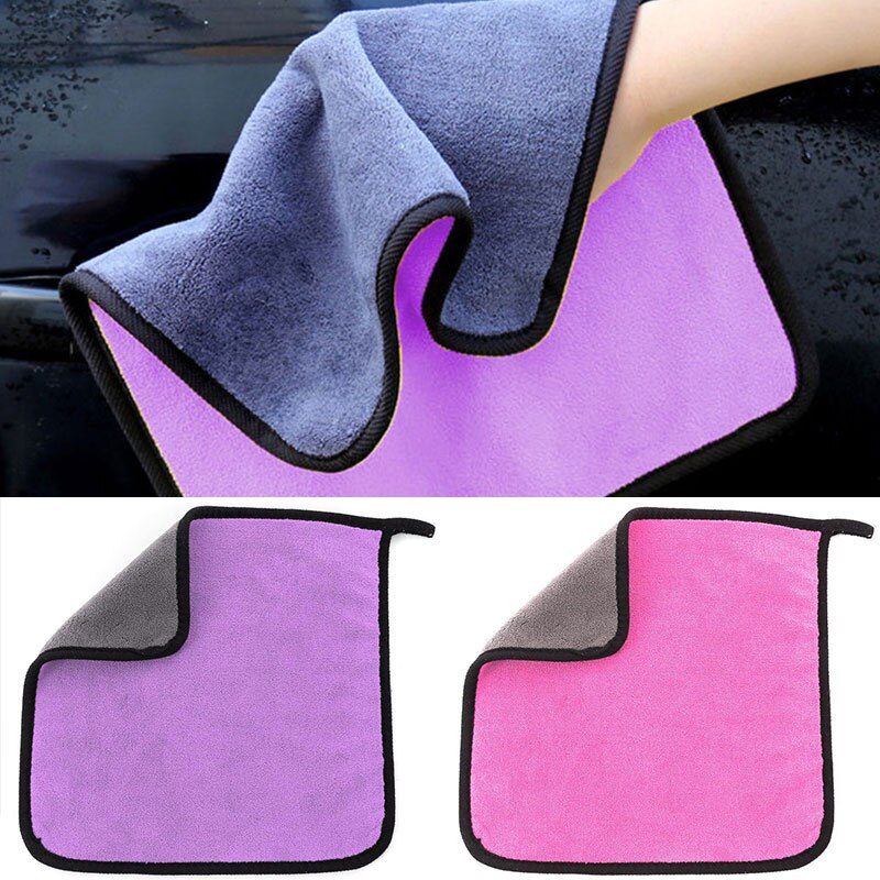 Chiffon en microfibre pour lavage de voiture, rose, violet, chiffon de séchage pour lavage de voiture, peluche, produits de nettoyage